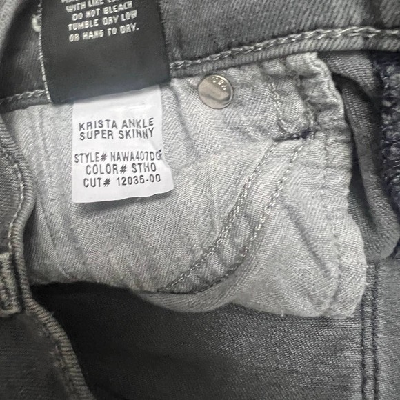 Hudson Krista Ankle Skinny Jeans Solid Gray Size 27 - Picture 9 of 12
